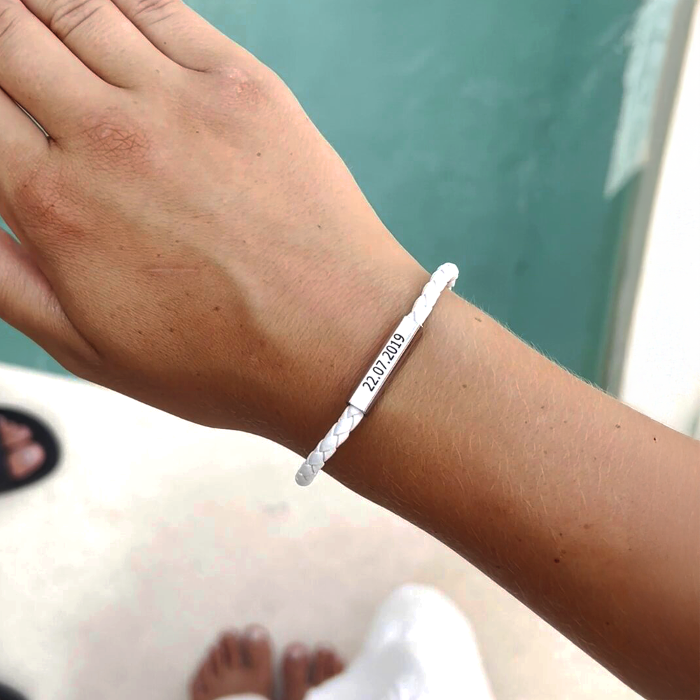 Magnetic Leather Bond Bracelets Set