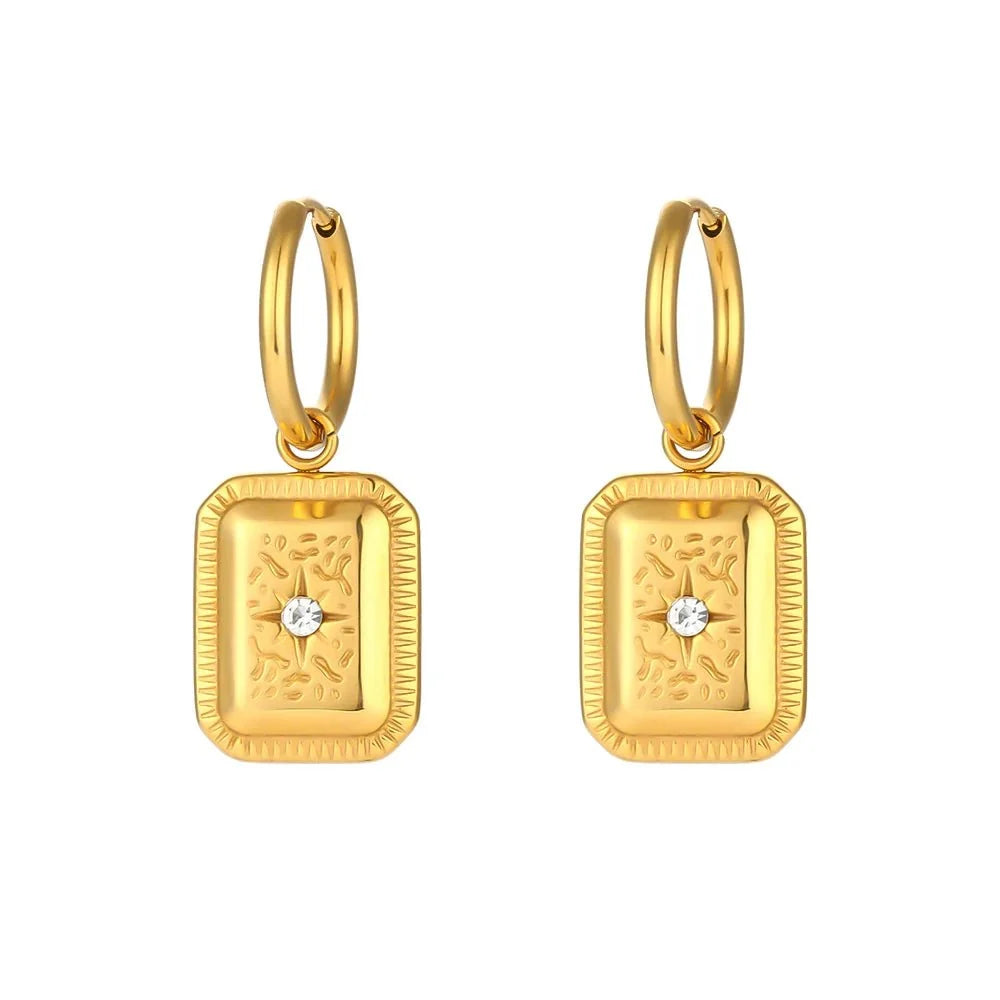 18k Cuban North Star Tarot Necklace and Earring