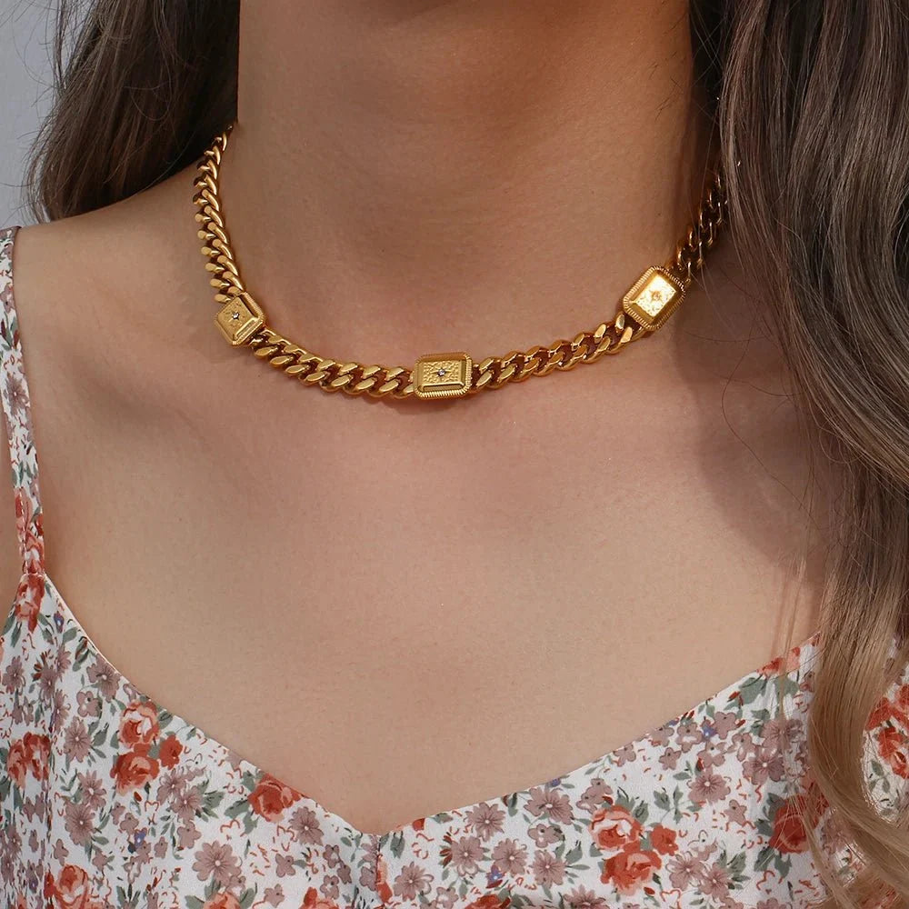 18k Cuban North Star Tarot Necklace and Earring