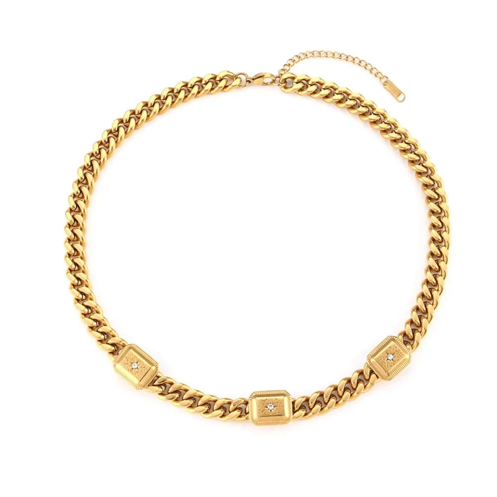 18k Cuban North Star Tarot Necklace and Earring
