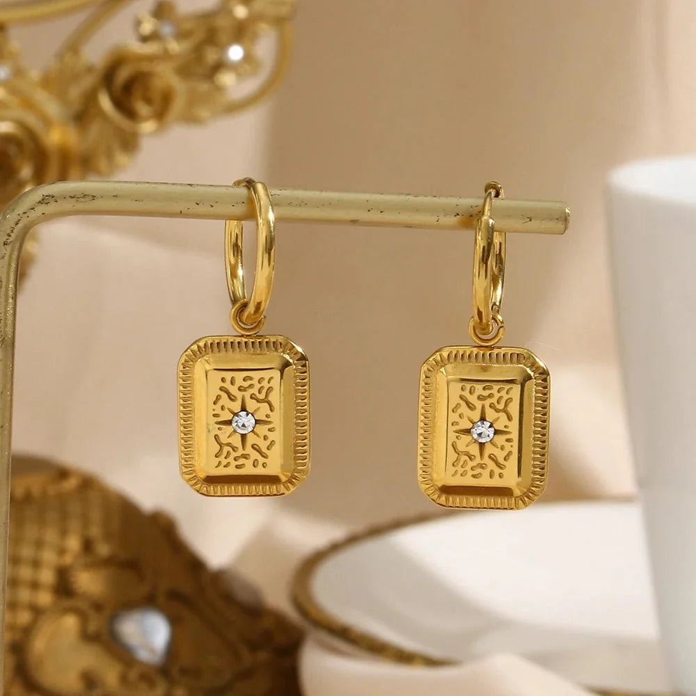 18k Cuban North Star Tarot Necklace and Earring
