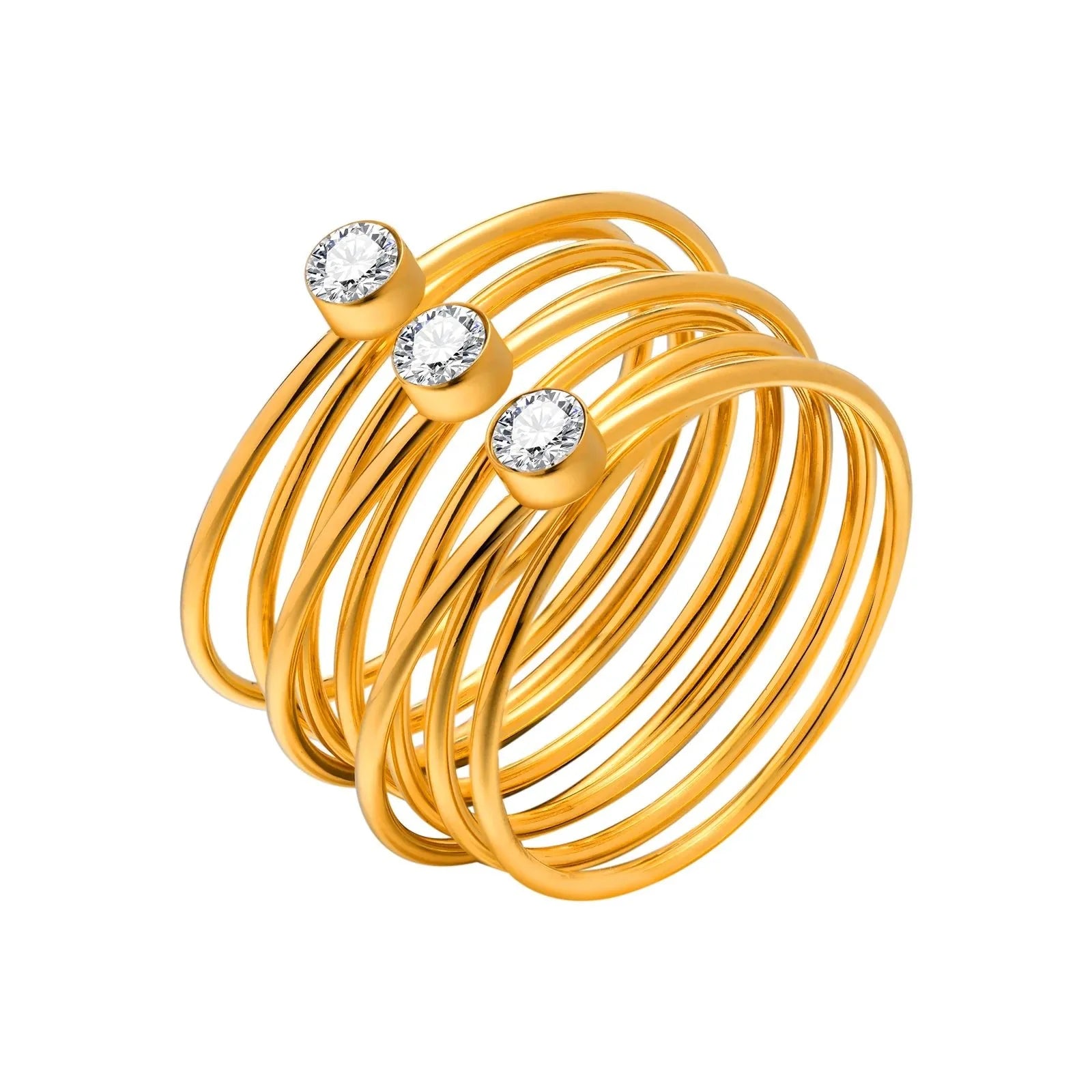 18k Multi Layered Triple Diamond Rings