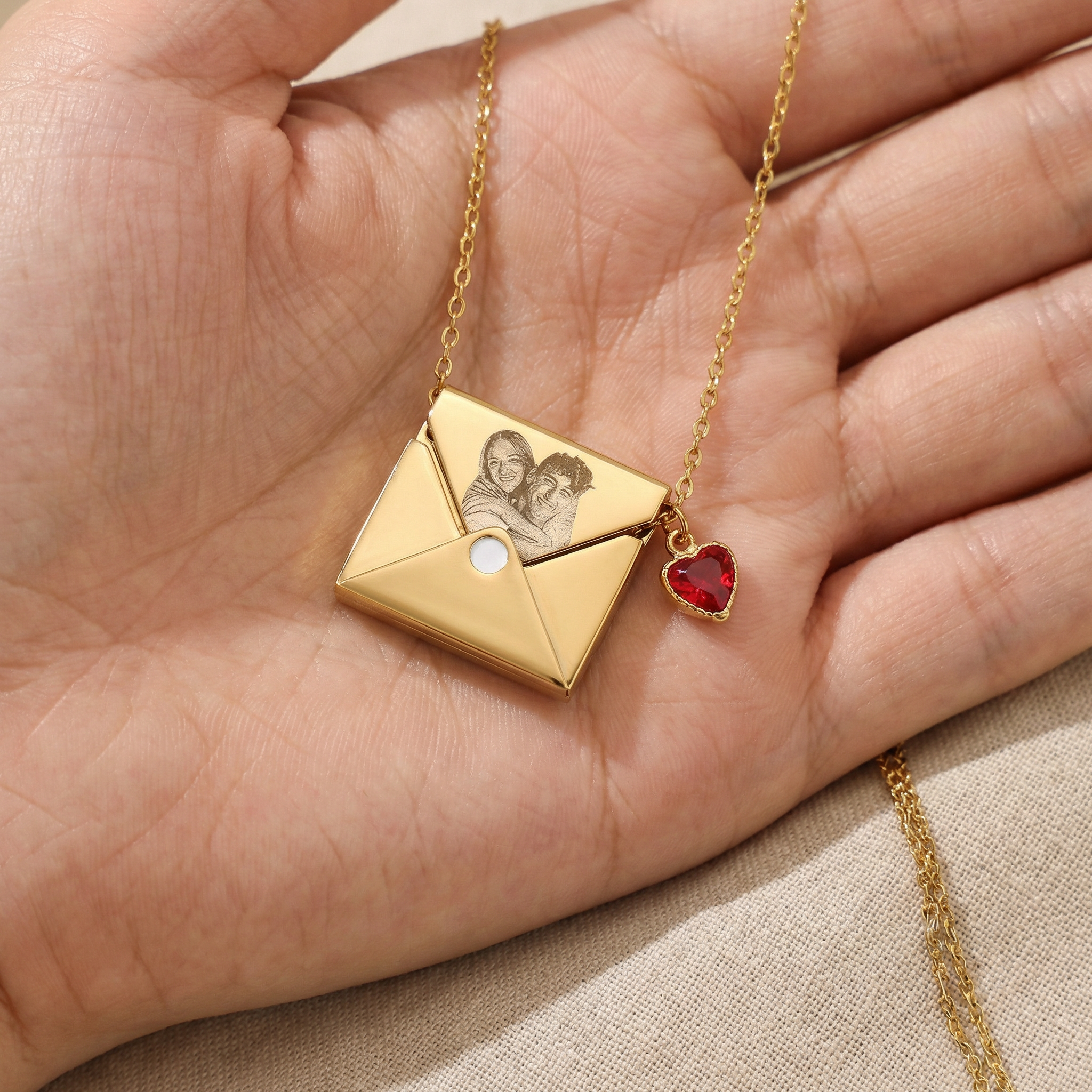 Personalized Image Envelope Necklace