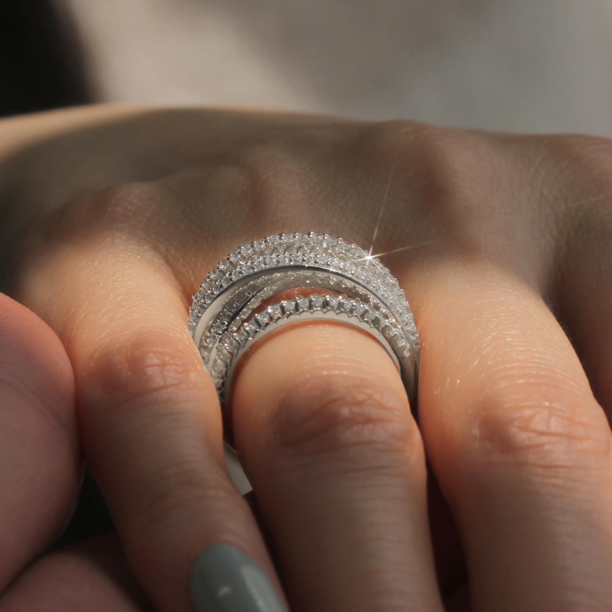 Elegant Diamond Accented Wrap Around Ring