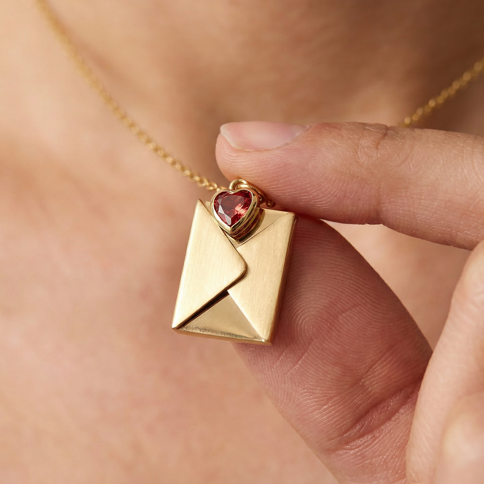 Personalized Image Envelope Necklace