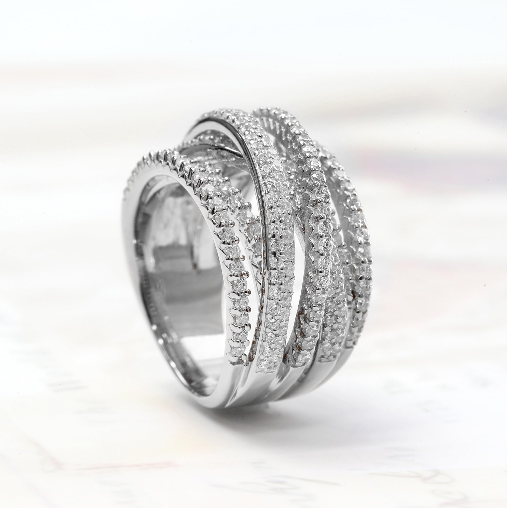 Elegant Diamond Accented Wrap Around Ring