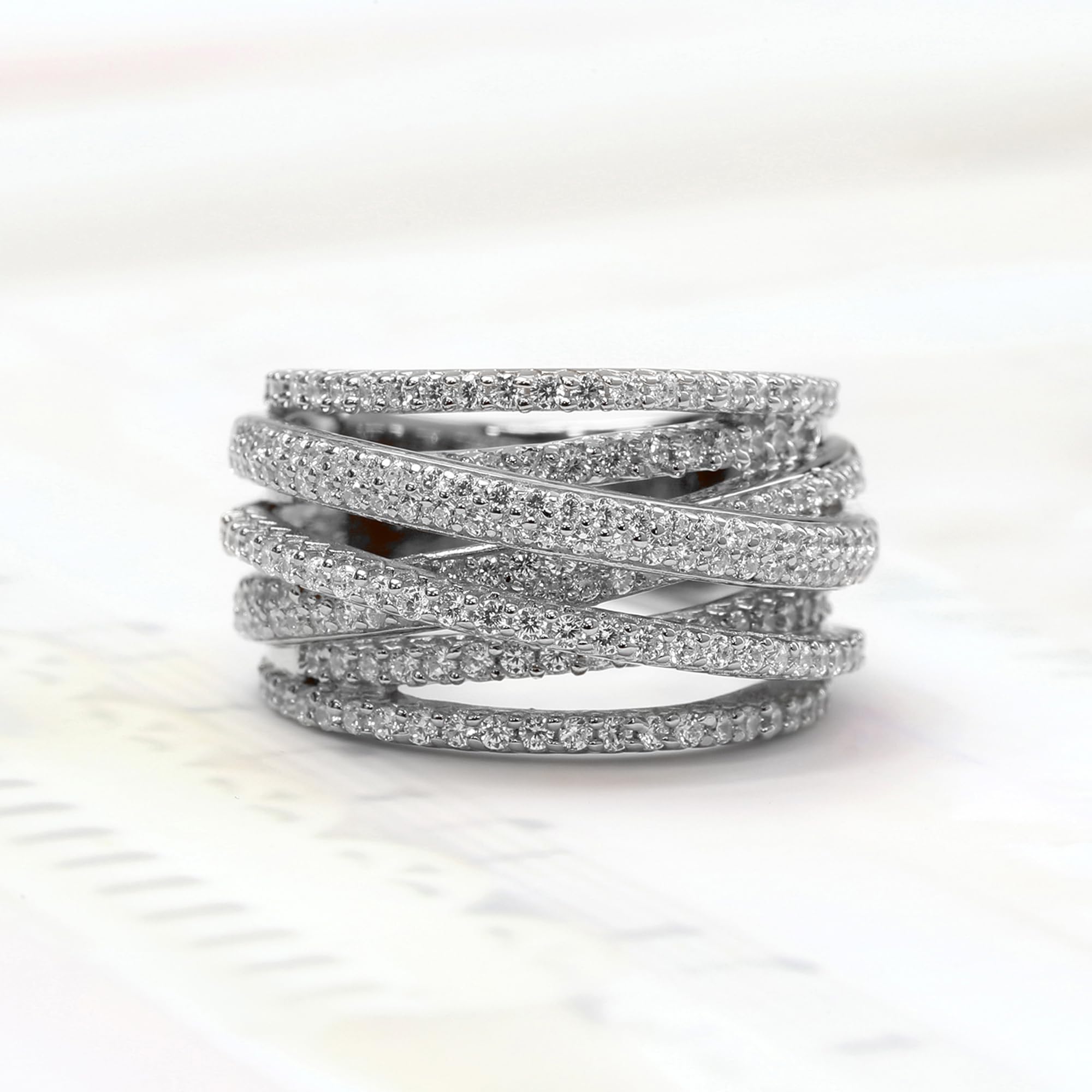 Elegant Diamond Accented Wrap Around Ring