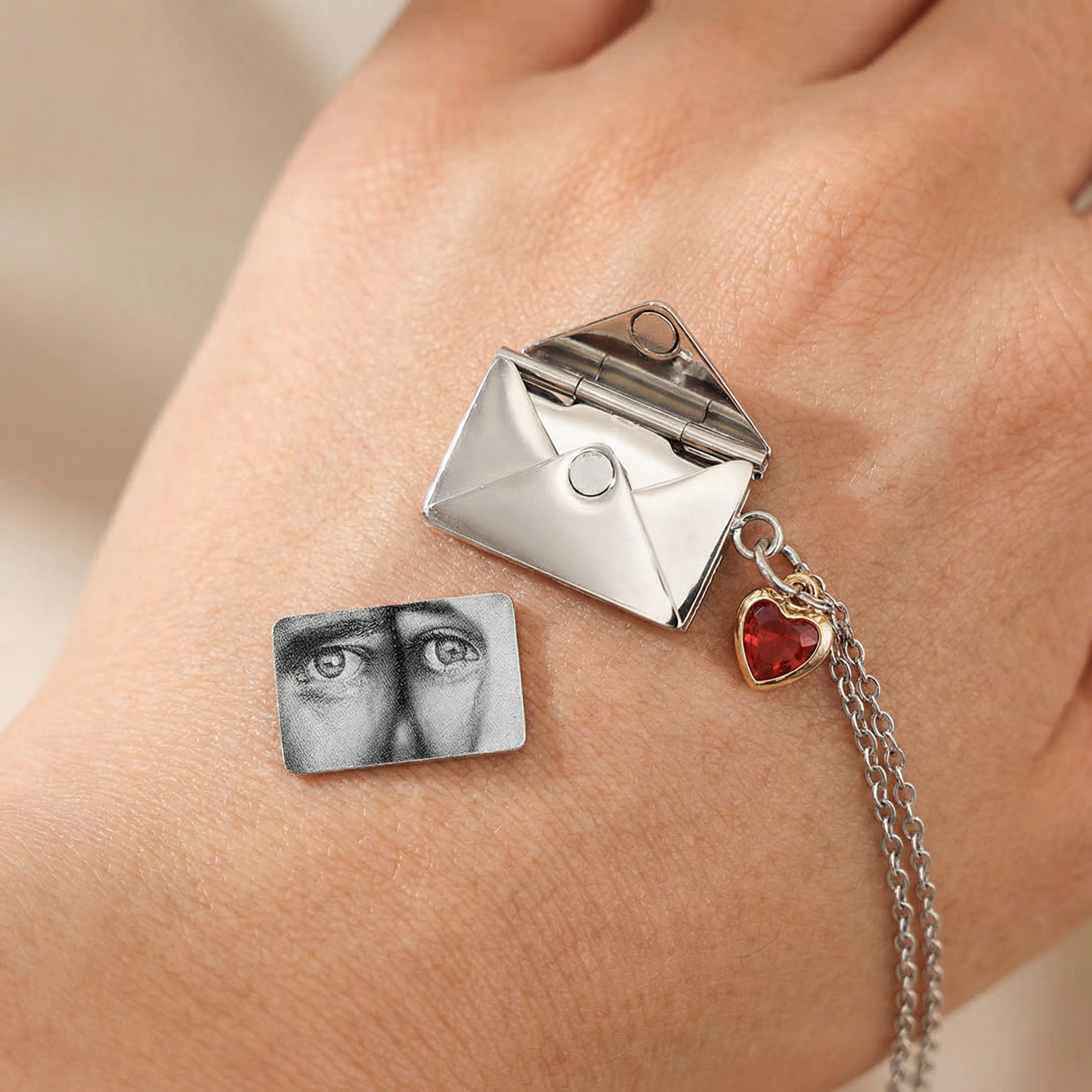 Personalized Image Envelope Necklace