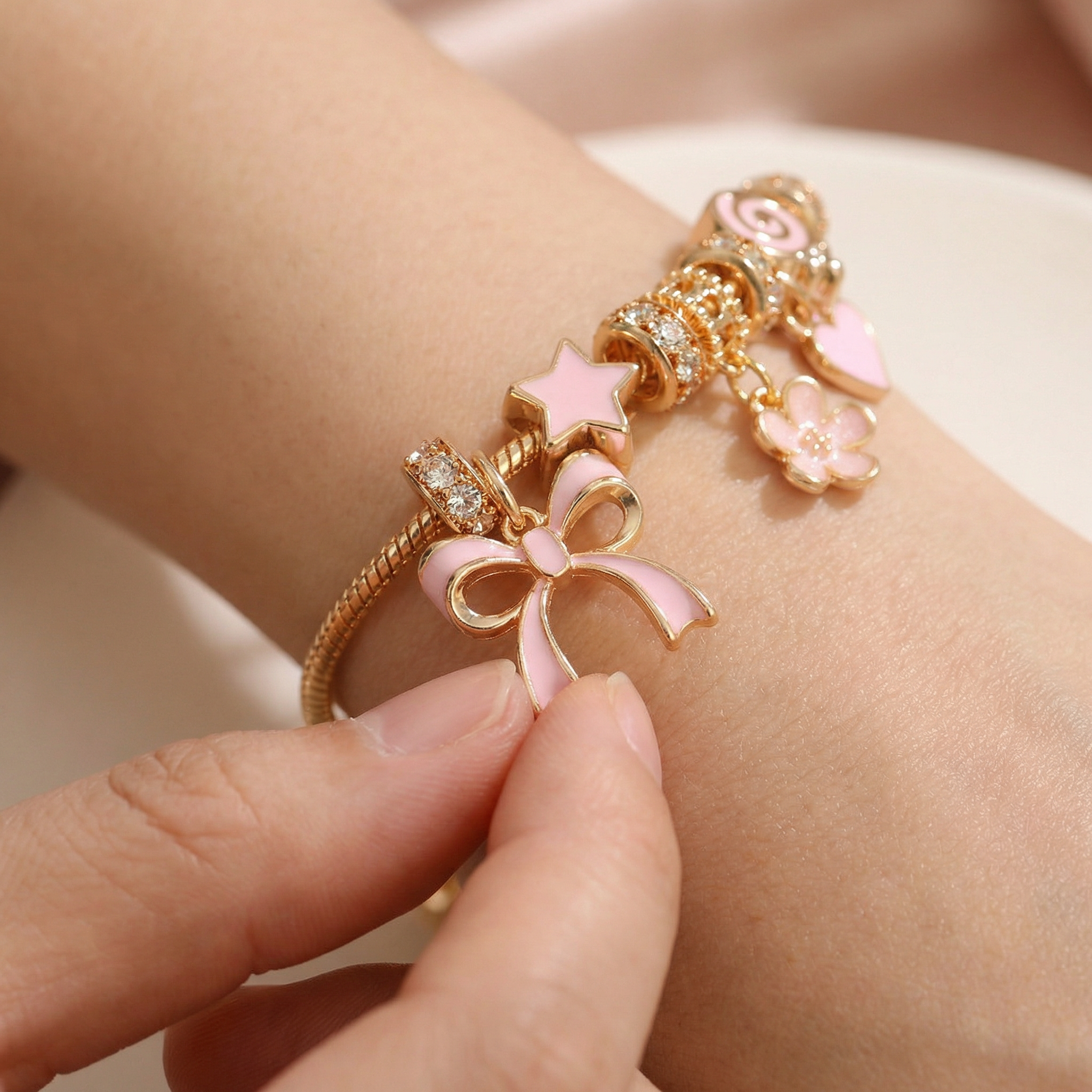 Playful Pink Charm Bracelets
