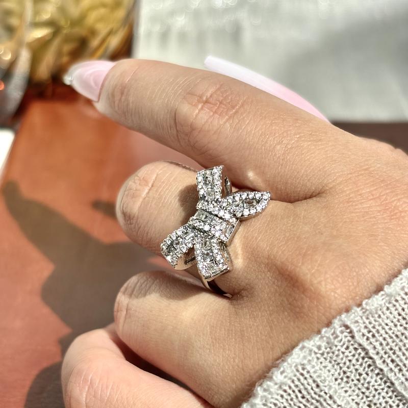 CZ Accented Feminine Bow Ring