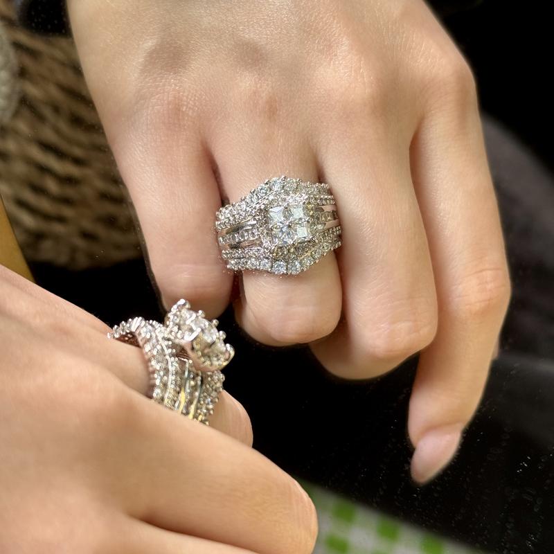 5-in-1 Diamond Accented Ring Stack