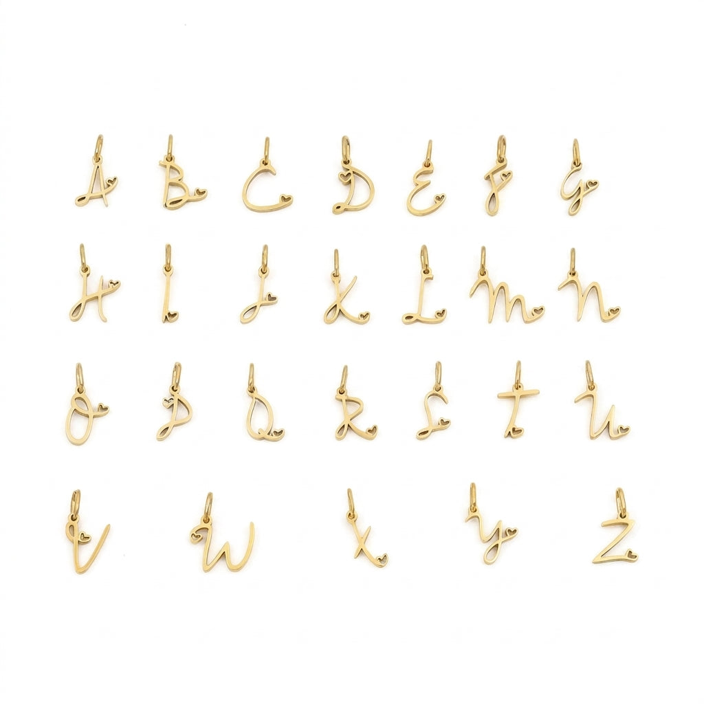 Paperclip Heart Letter Initial Toggle Clasp Necklace