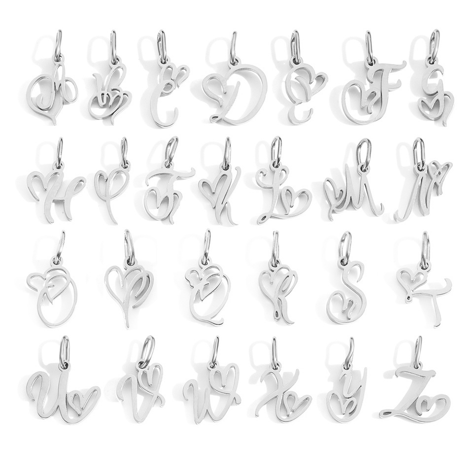 Dainty Heart Letter Initial Necklace