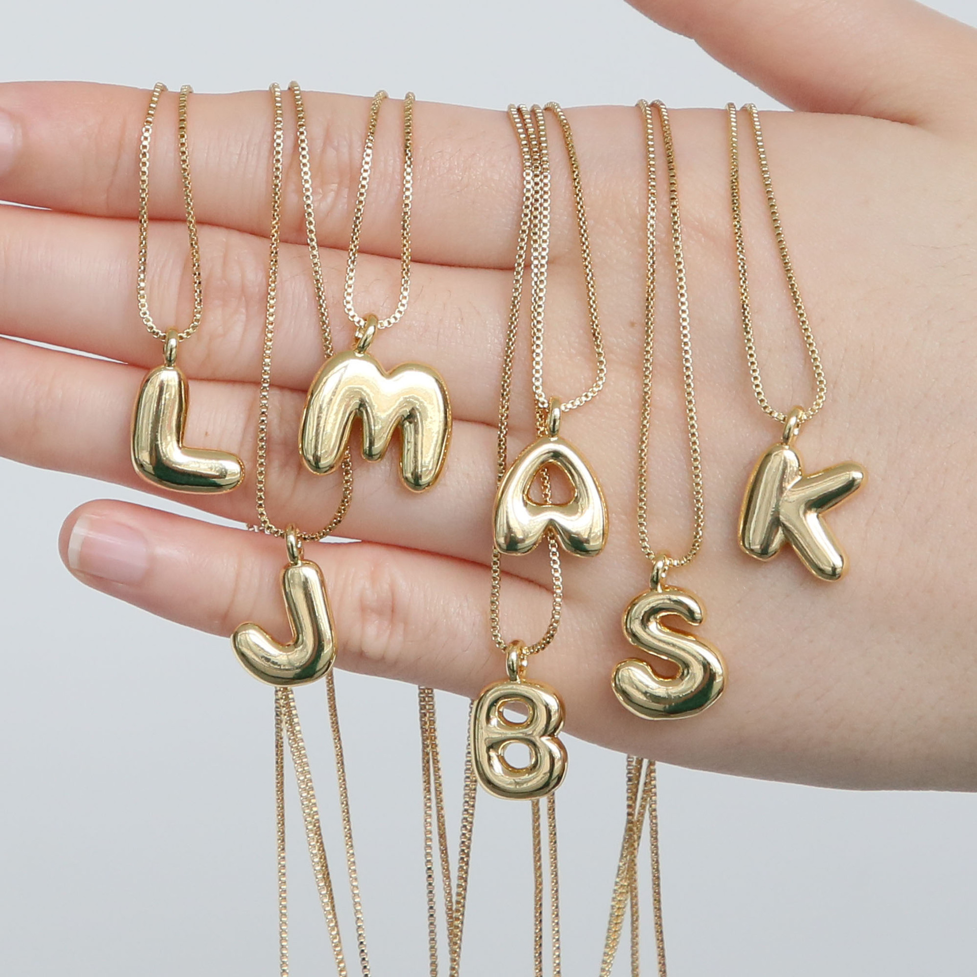 Chunky Feminine Letter Initial Necklace