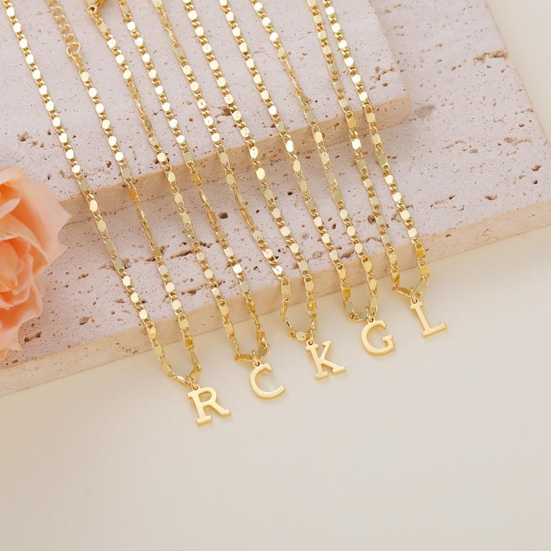 2pc 14k Serif Letter Initial Anklet Set