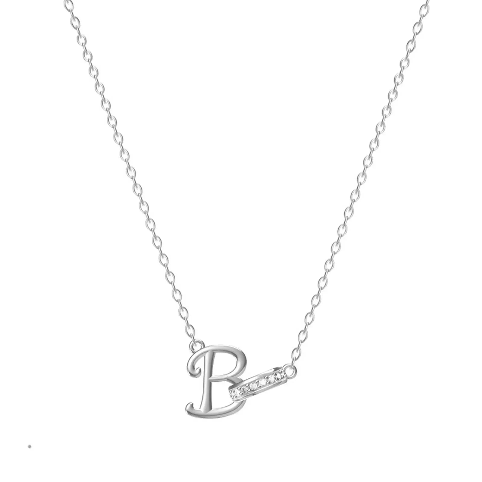 Dainty Forever Connected Initial Halo Necklace