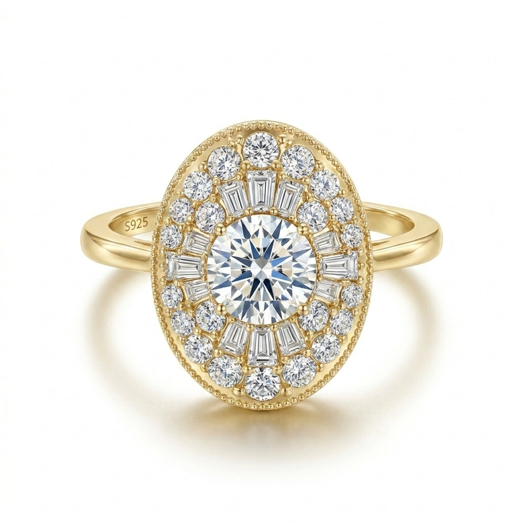 1ct Bold Oval Moissanite Ring
