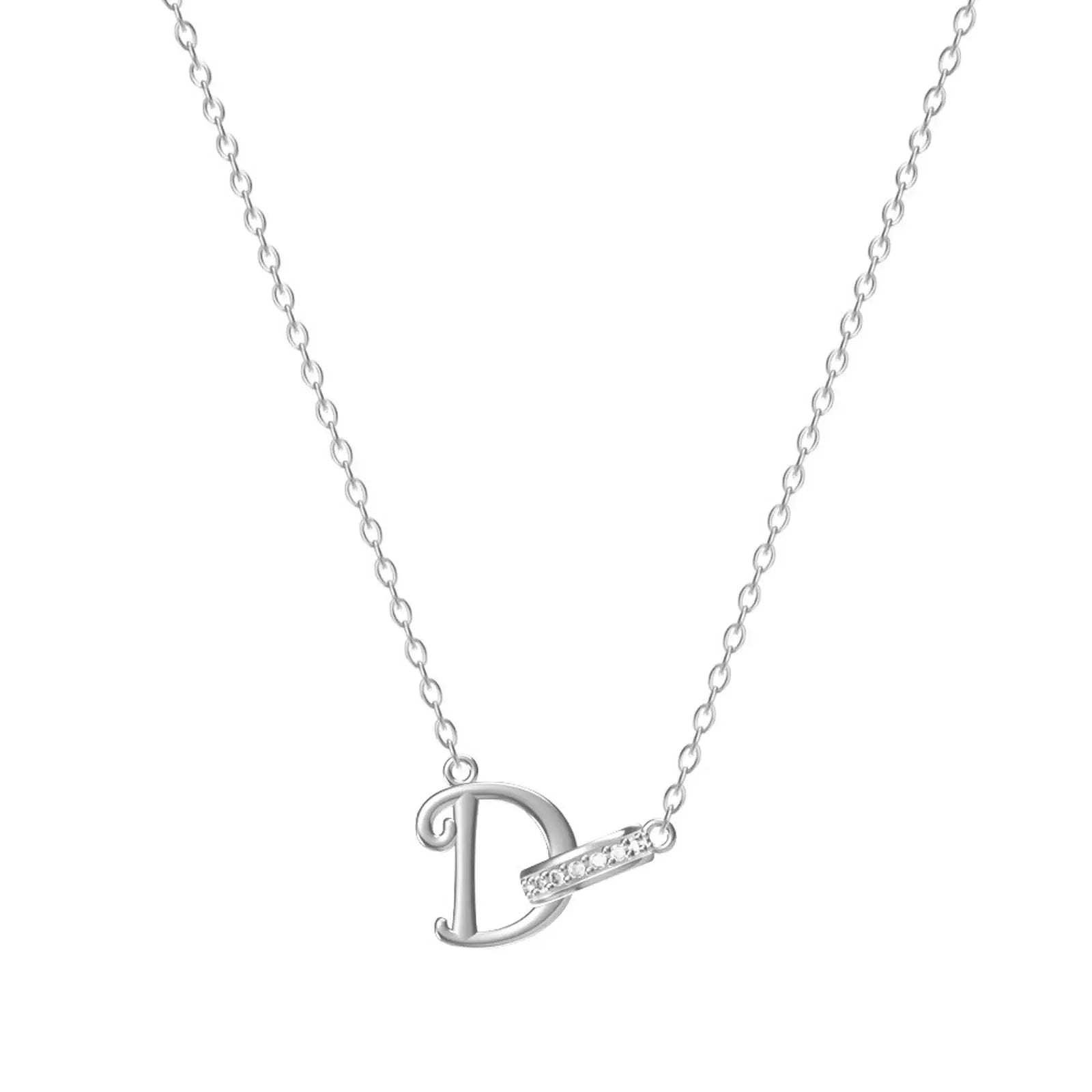 Dainty Forever Connected Initial Halo Necklace
