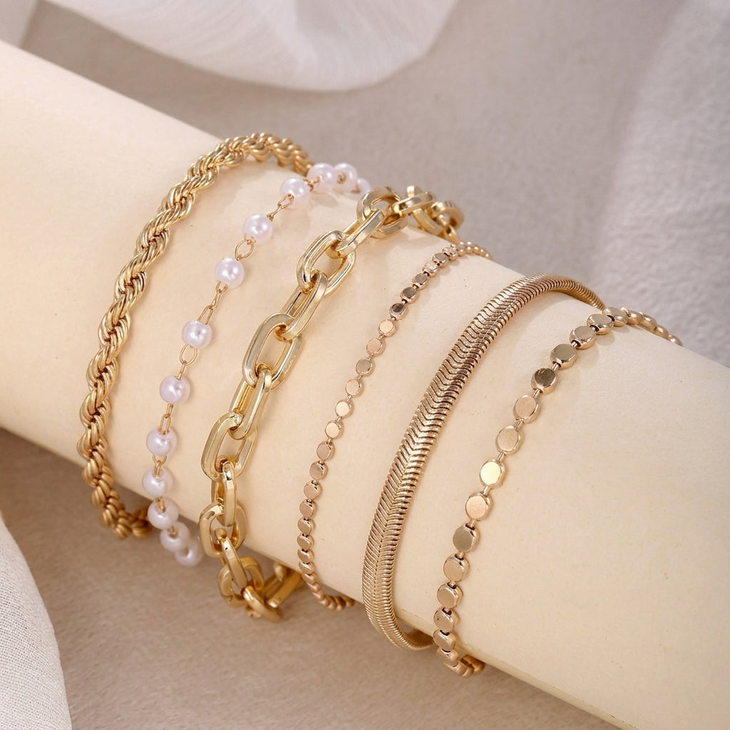 6pc Statement Bracelet Stack