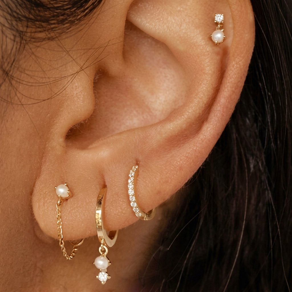 Elegant Rhinestone Earrings Stack