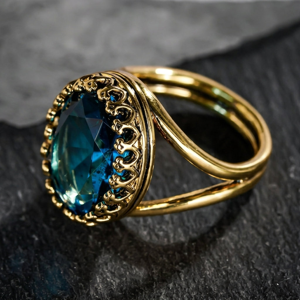 Deep Ocean Inspired Cocktail Ring