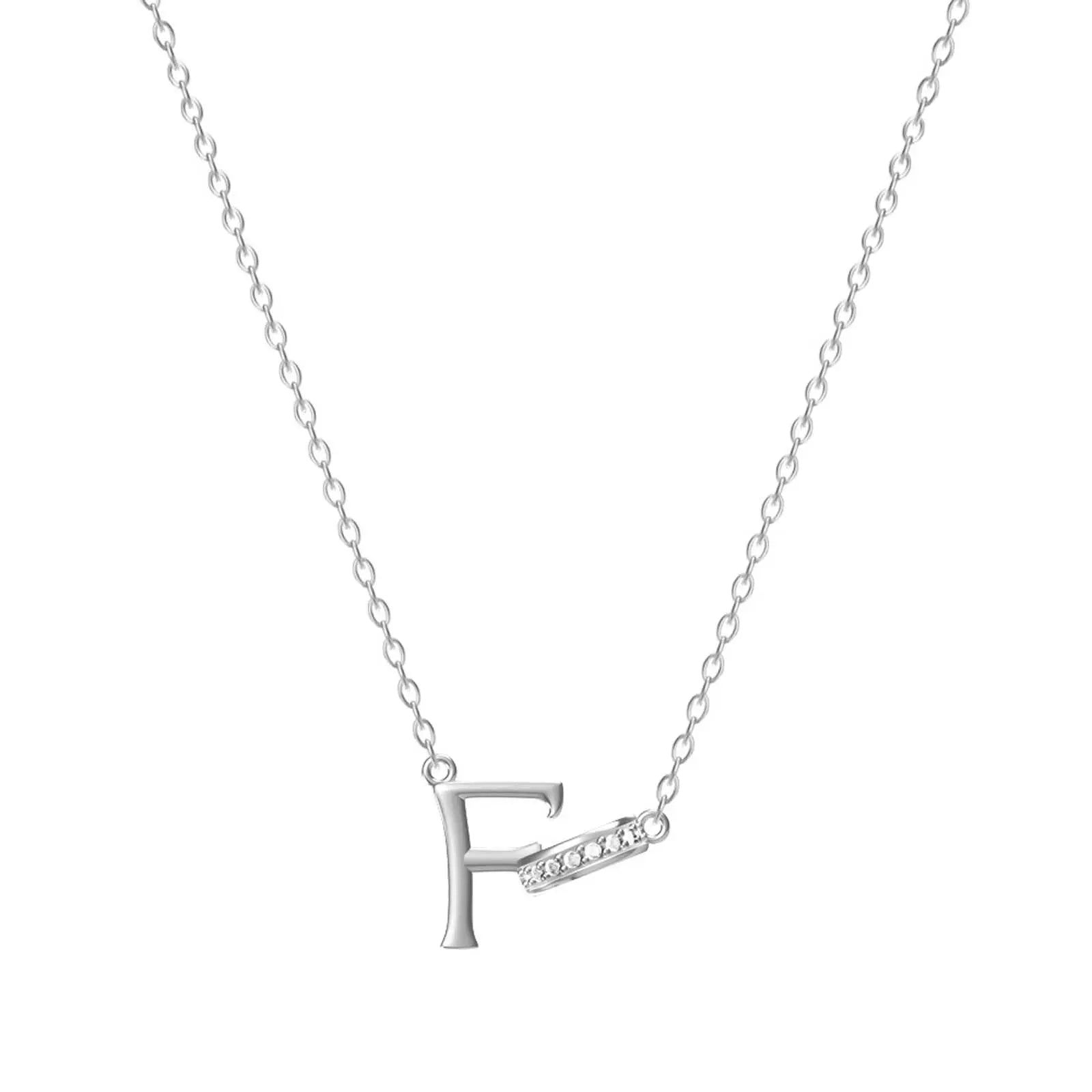 Dainty Forever Connected Initial Halo Necklace