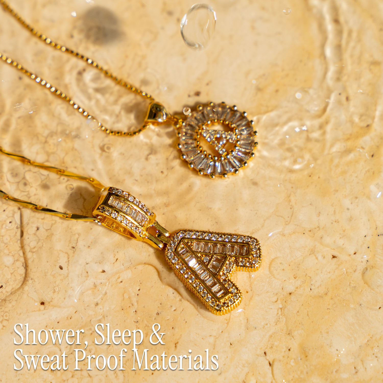 Keep & Share: 2pc 14k Diamond Letter Initial Necklaces