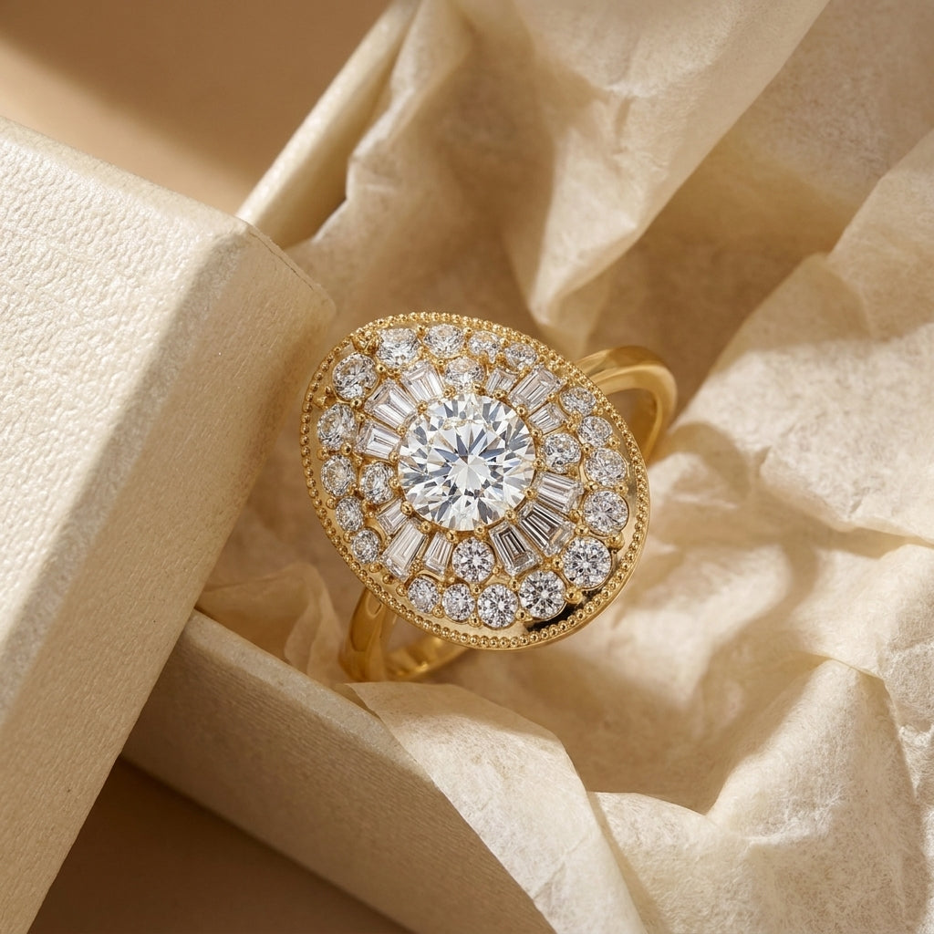 1ct Bold Oval Moissanite Ring