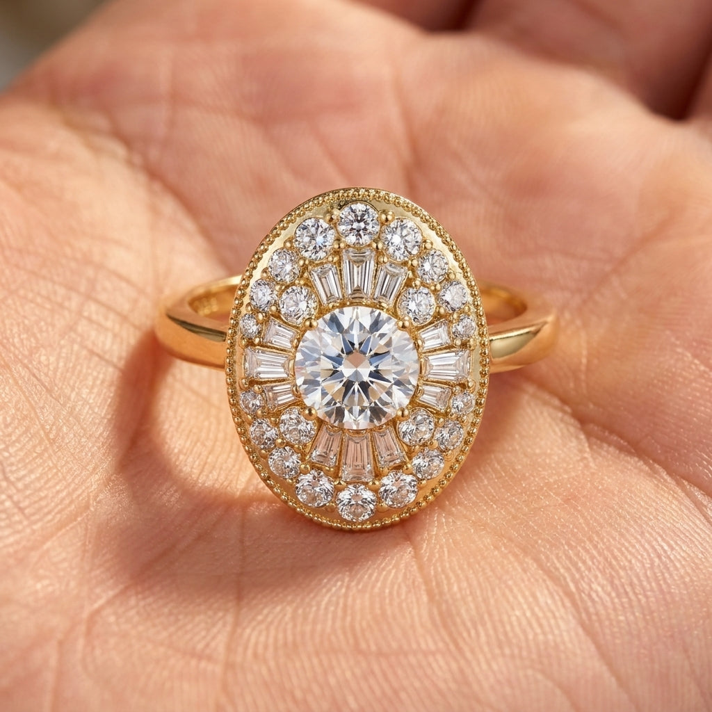 1ct Bold Oval Moissanite Ring