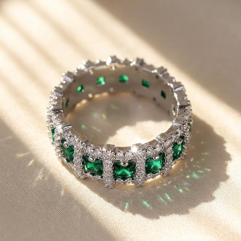 Statement Emerald & Diamond Accented Ring