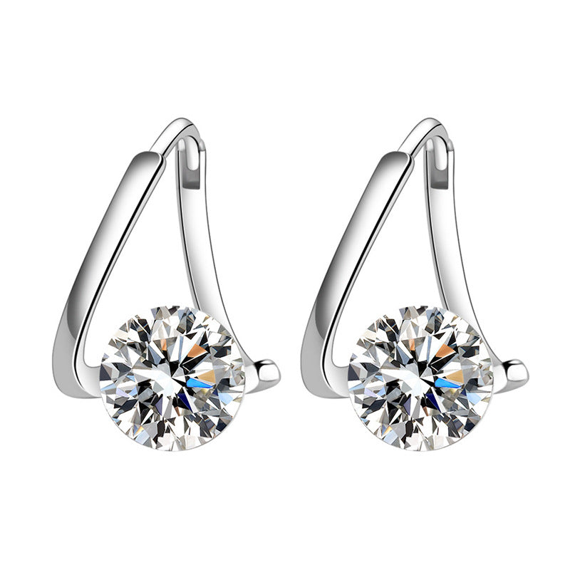 14k Curved Diamond Set Earrings