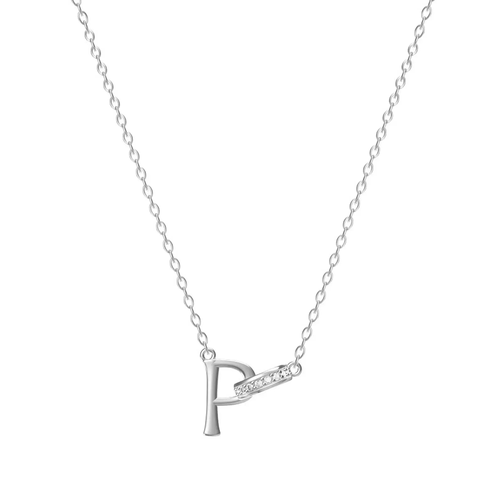 Dainty Forever Connected Initial Halo Necklace