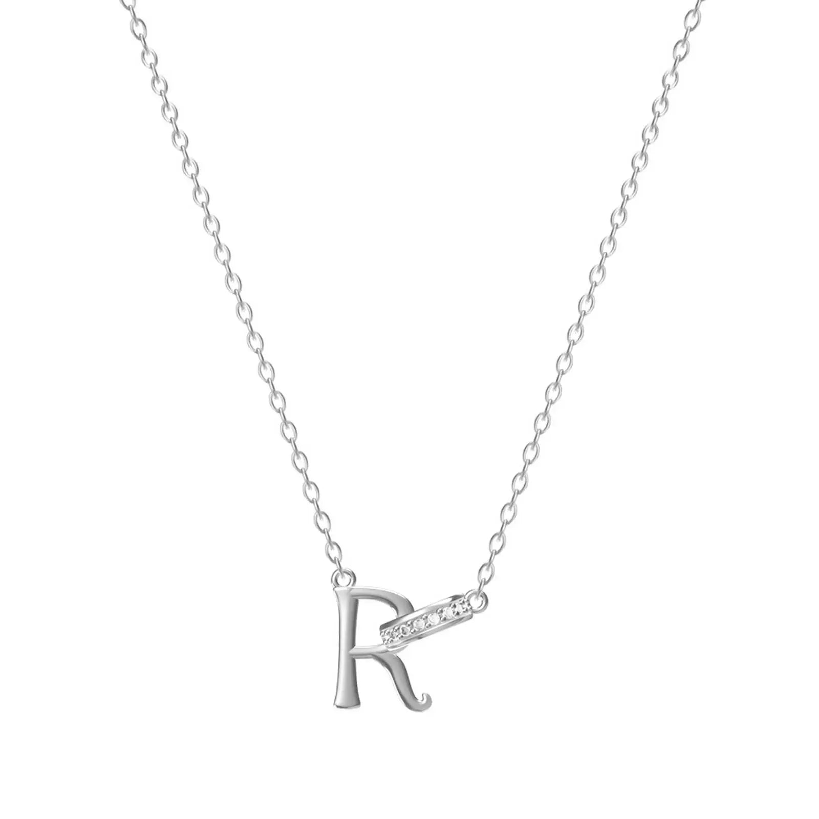 Dainty Forever Connected Initial Halo Necklace
