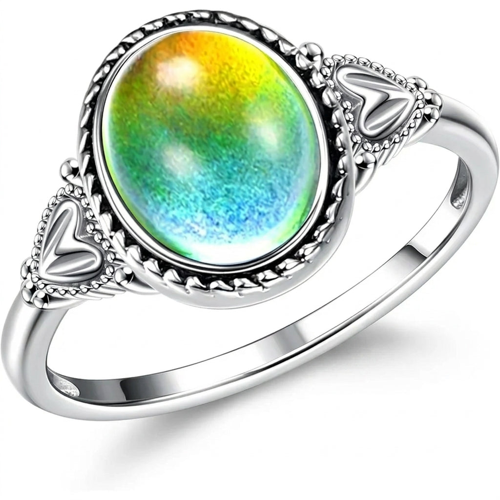 Vintage Inspired Diamond Accented Mood Ring