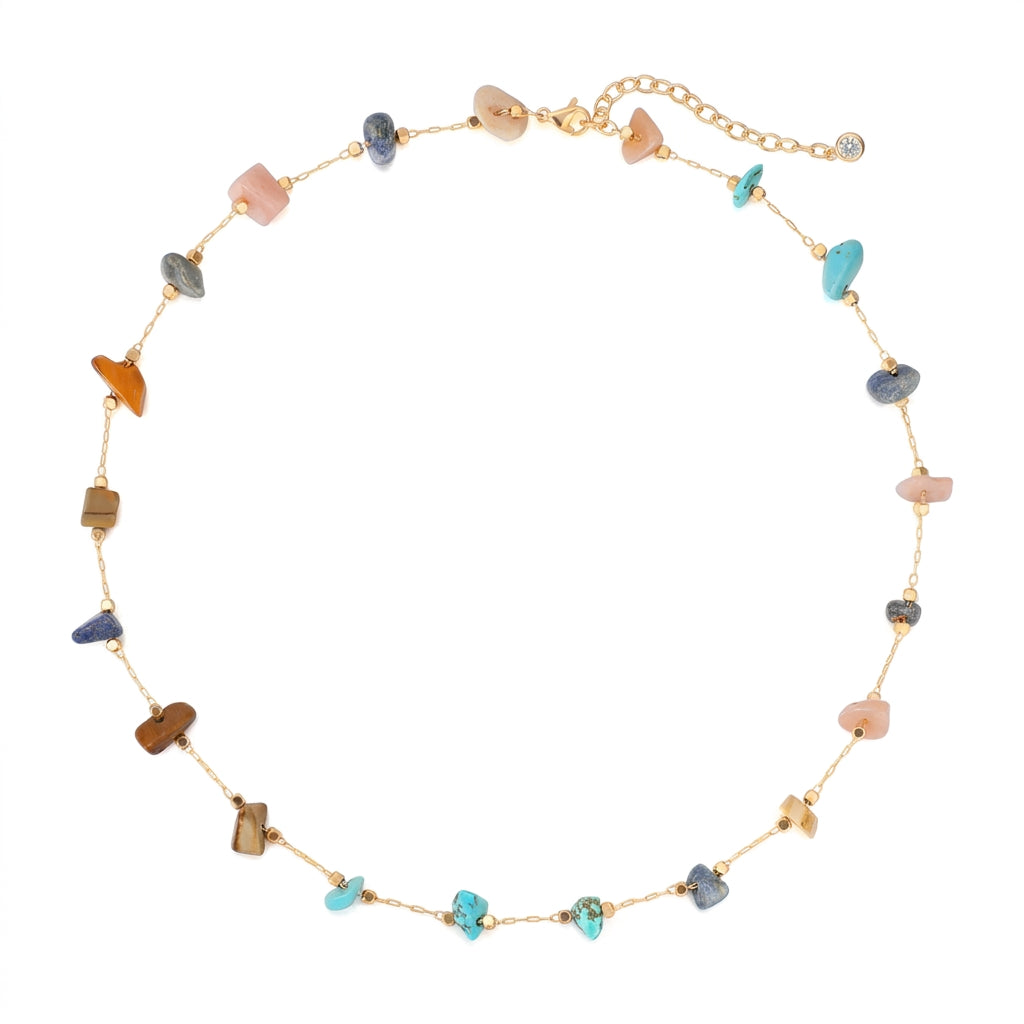 14k Dainty Turquoise Beaded Necklace