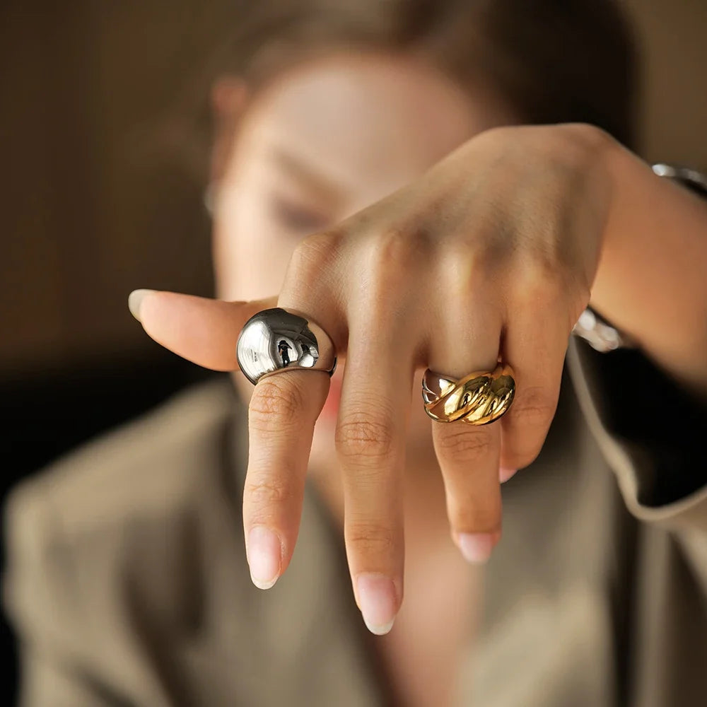 Chunky Gold Wrapped Two Tone Ring