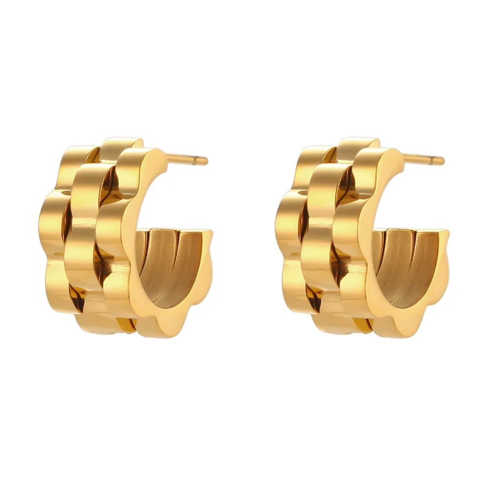 Textured Watch Hoop Earrings
