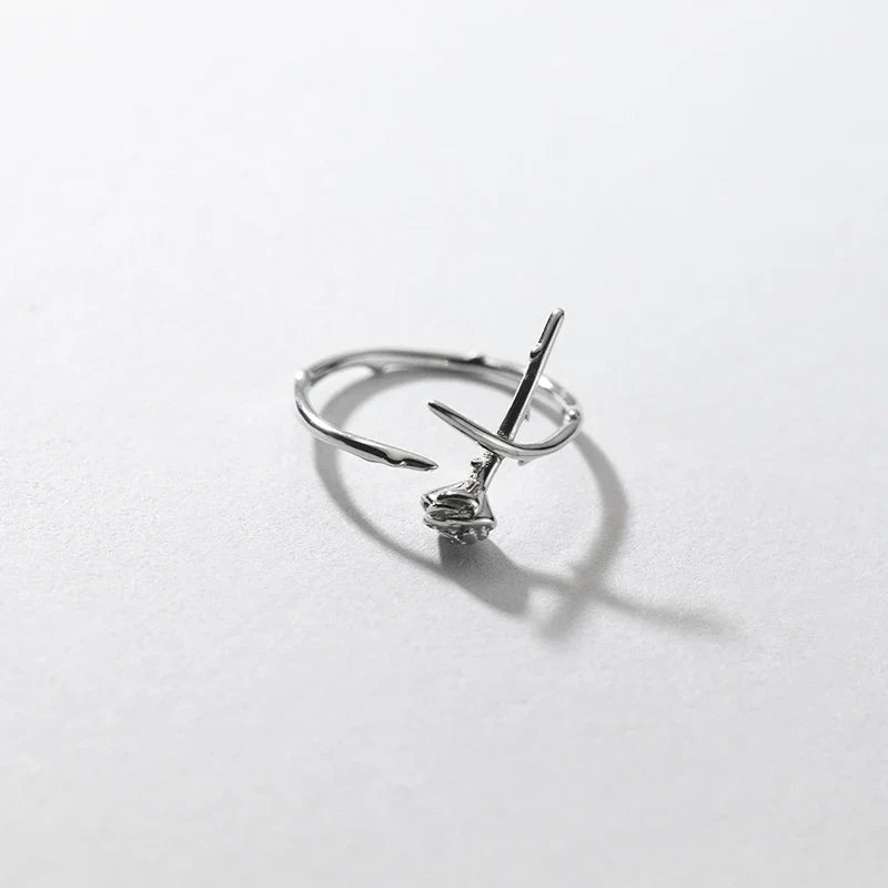 Dainty Rose Thorn Ring