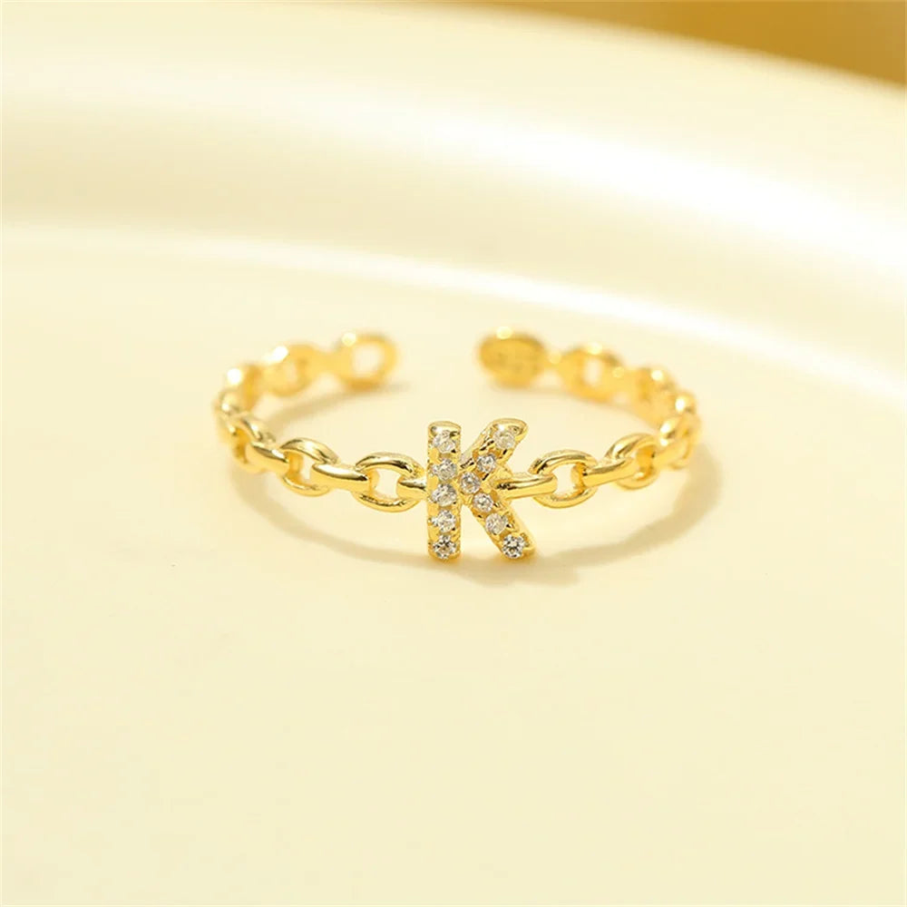 Dainty Diamond Letter Initial Ring