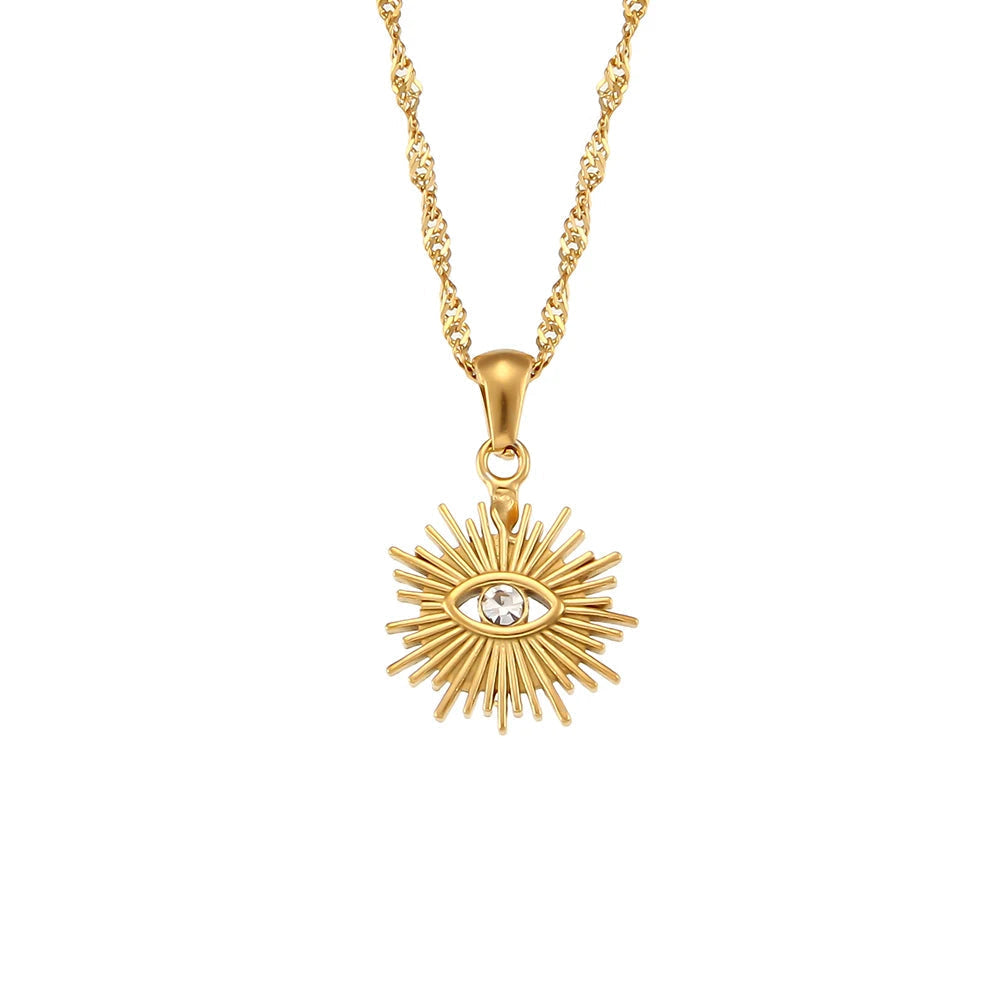 Dainty Diamond Evil Eye Necklace
