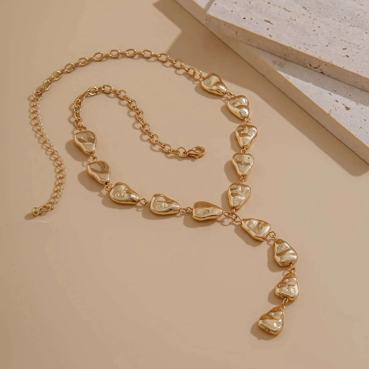 Modern Stone Inspired Lariat Necklace