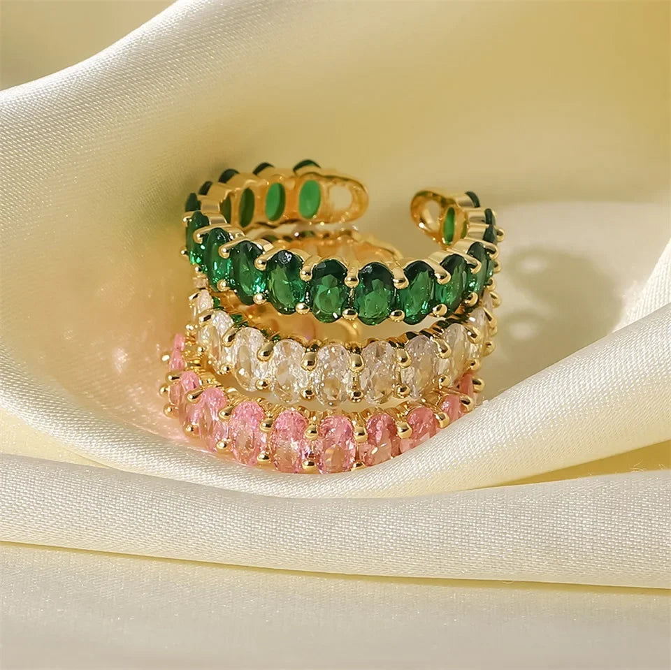 Dainty Oval Cut Diamond Adorned Ring