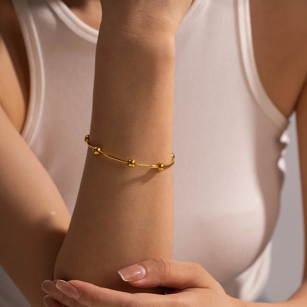 Classy Separated Sphere Bangle Bracelet