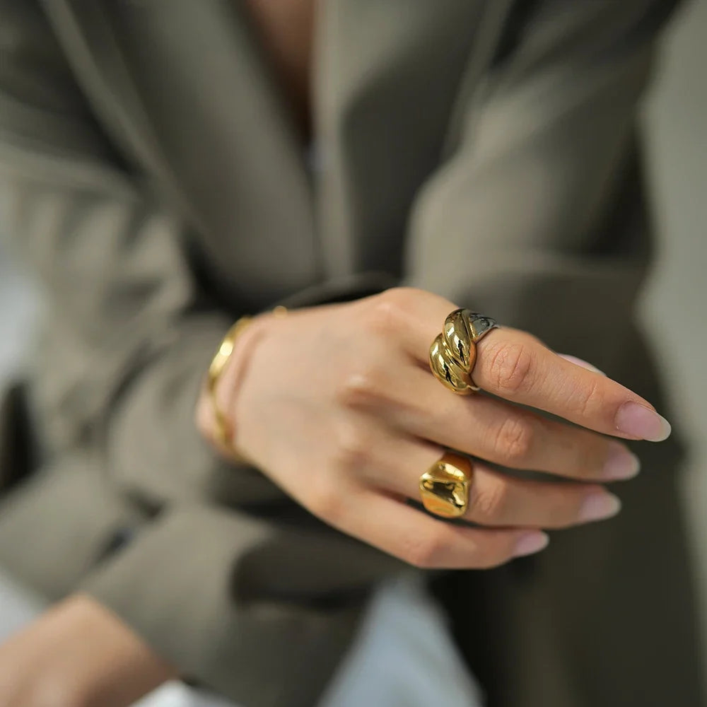 Chunky Gold Wrapped Two Tone Ring