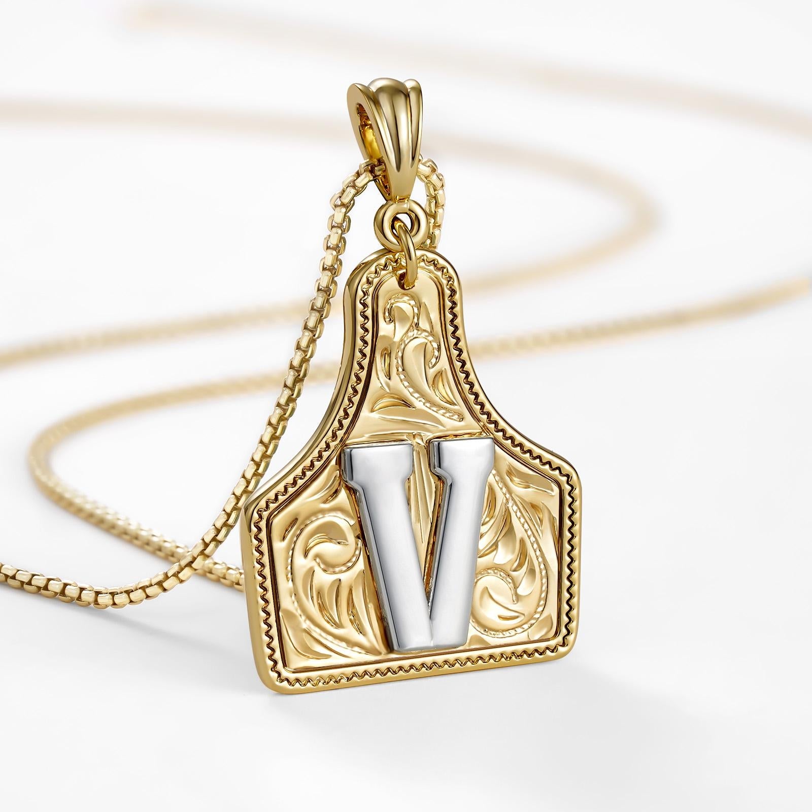 14k Elegant Cowgirl Initial Necklace