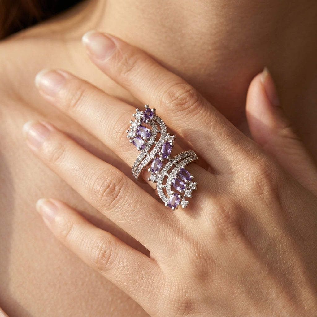 Bold Amethyst Elegant Ring