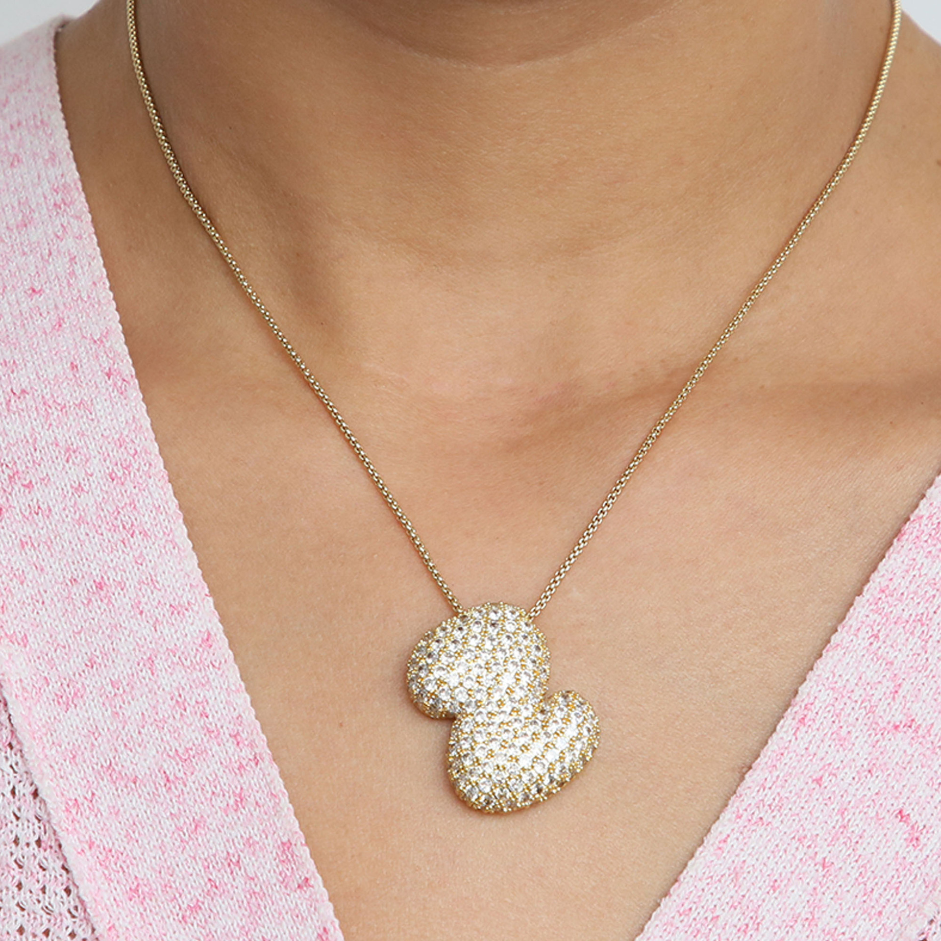 Chunky Bubble Diamond Dazzle Initial Necklaces