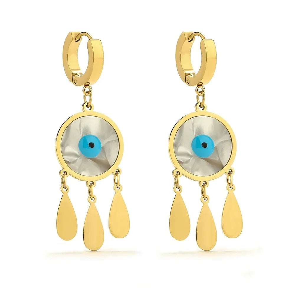 Boho Evil Eye Dangle Earrings