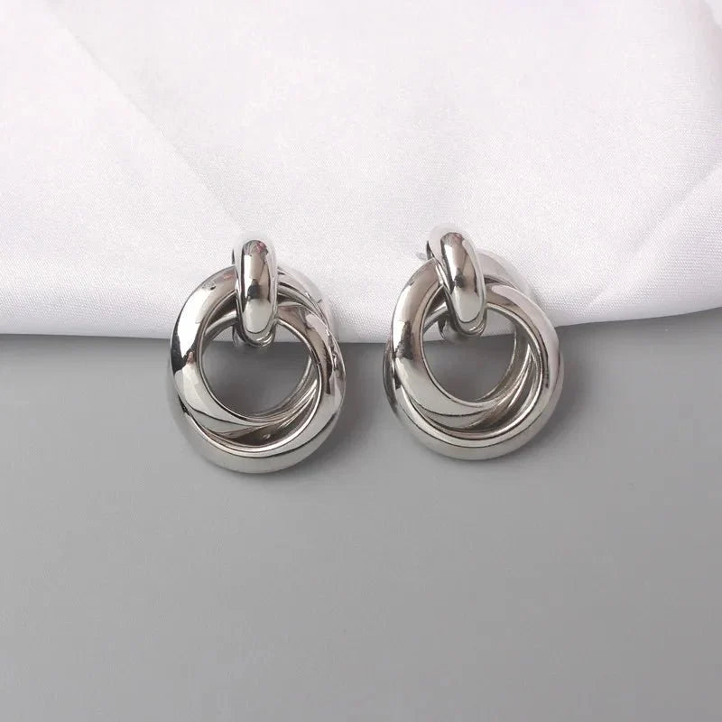 Circular Geometric Interwoven Earrings