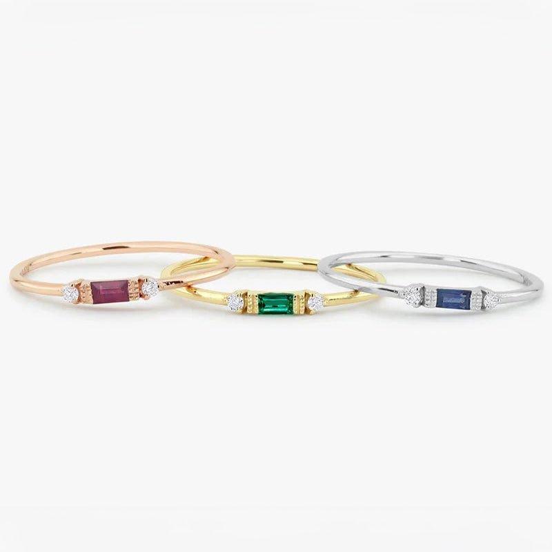 Dainty & Baguette Diamond Ring